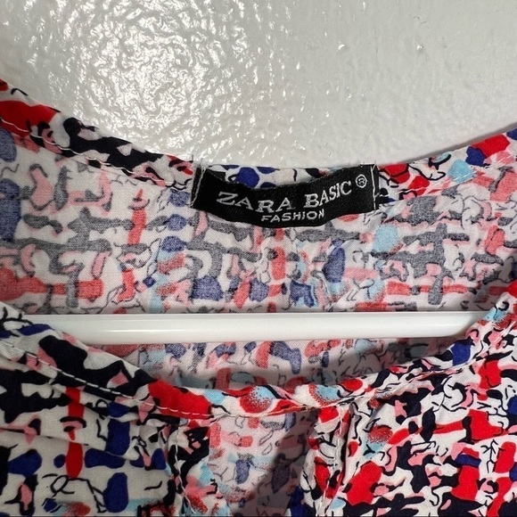 Zara Basic Sleeveless Shell Blouse Geometric - Picture 10 of 10